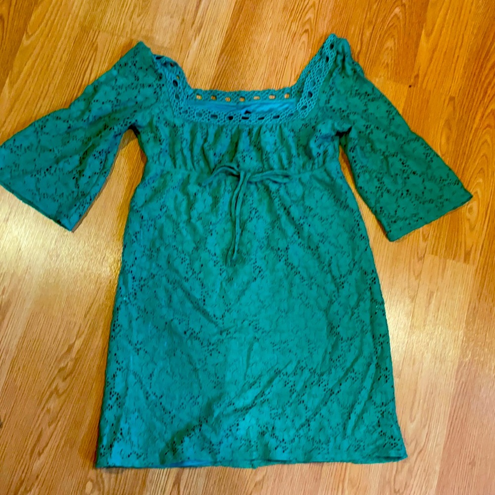 Laundry green eyelet dress